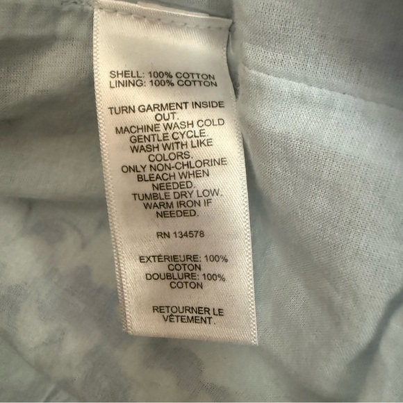 Vineyard Vines Painted Palm Beach Smocked Top XS On/Off Shoulder - Picture 6 of 7